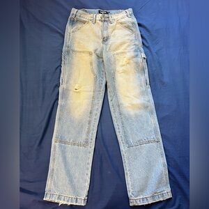 RSQ Light Blue Washed Denim Loose Utility Jeans